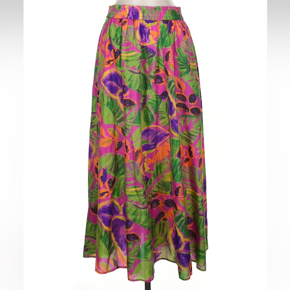 Floral Print Midi Skirt - Multicolor